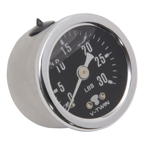 V-Twin Mfg. Liquid Filled 30 Lb. Oil Pressure Gauge