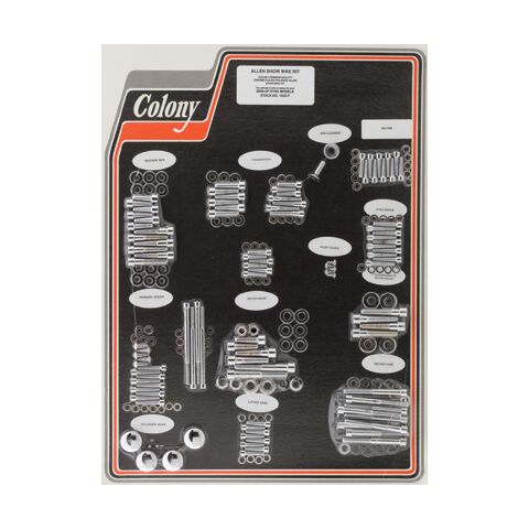 Colony Chrome Allen Head Show Bike Hardware Kit For Harley Dyna 2006-2017