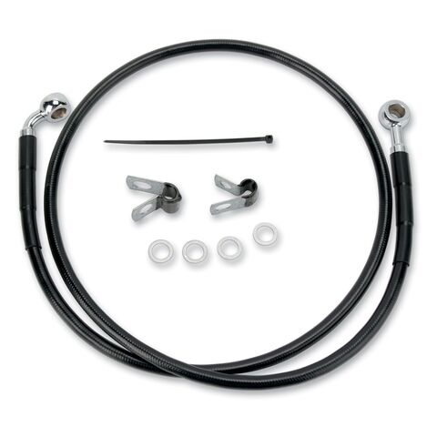 Drag Specialties Extended Front Brake Line Kit For Harley XL883C / XL1200C / XL1200N 2004-2012