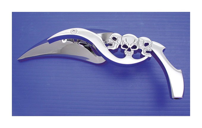 J&P Cycles Teardrop Mirror Set With Skull Stems | JPCycles.com