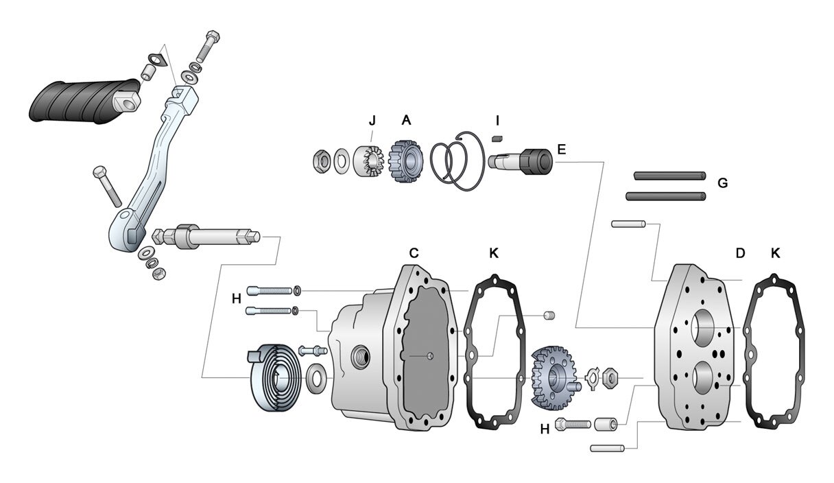 Custom Chrome 5Speed KickStart Mount Kit For Harley 19821999