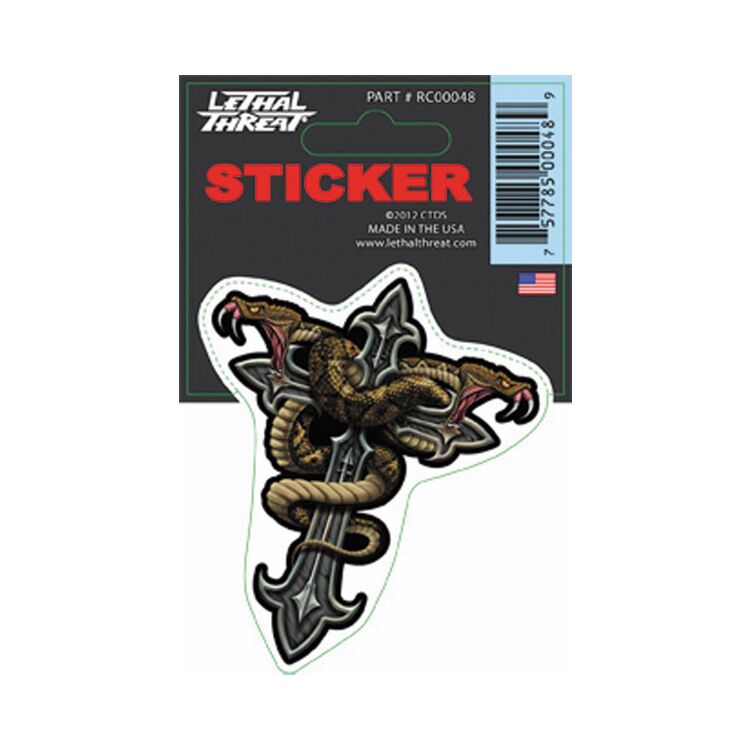 Lethal Threat Cross and Snake Decal