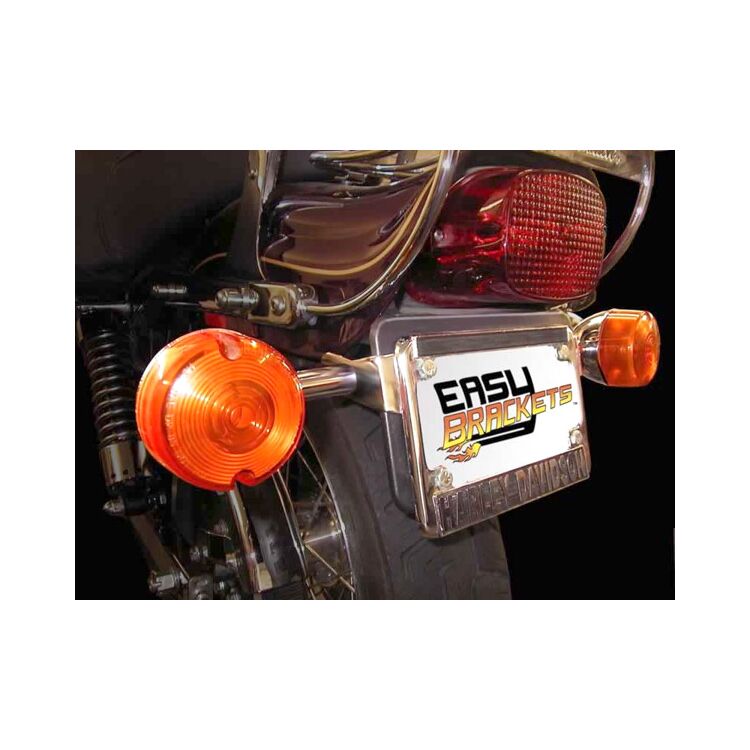 Easy Brackets Chrome Turn Signal Relocation Kit For Harley Dyna FXDWG