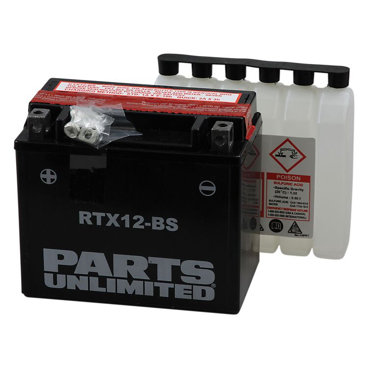 Parts Unlimited RTX12-BS AGM Battery Honda / Kawasaki / Suzuki / Triumph / Yamaha / Aprilia
