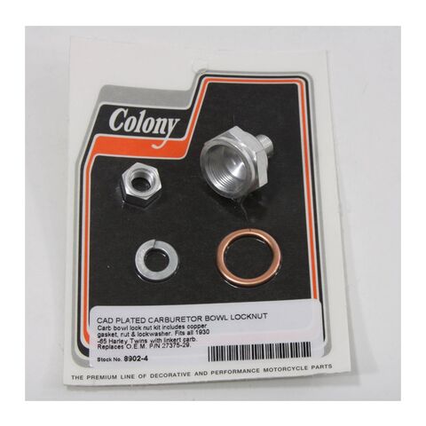Colony Linkert Carburetor Bowl Lock Nut Kit For Harley 1930-1965