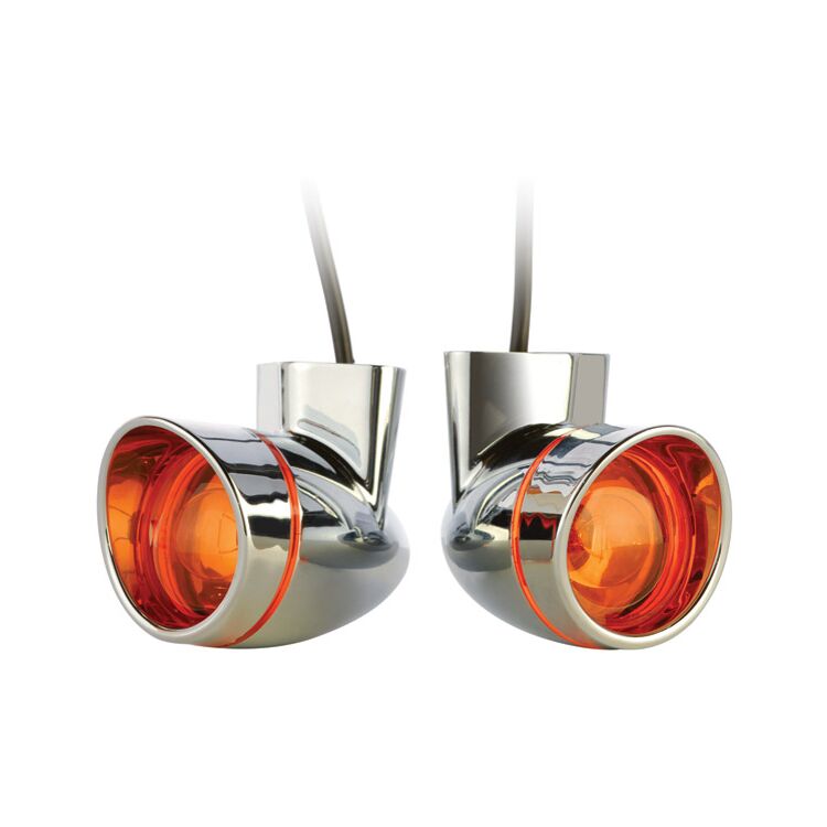 J&P Cycles Visored Bullet Turn Signals For Harley Touring / Softail 1985-2010
