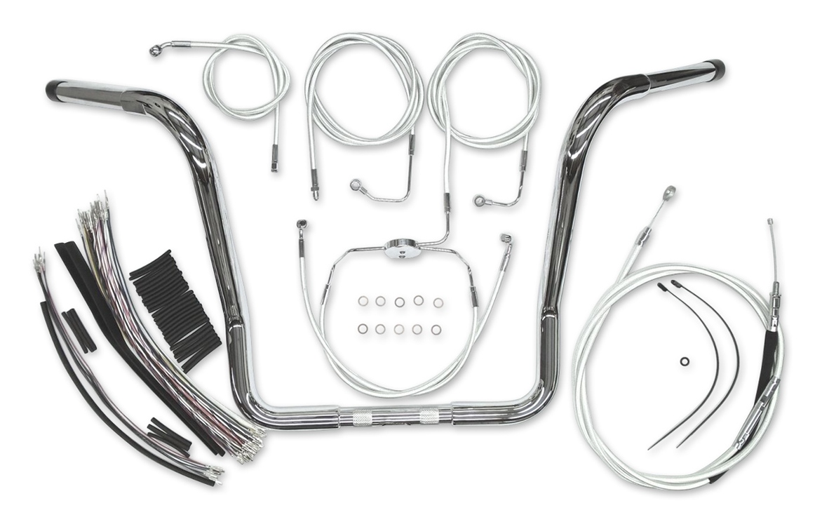 Magnum Caliber 1 1/4" Ape Hanger Bagger Bar With Install Kit For Harley