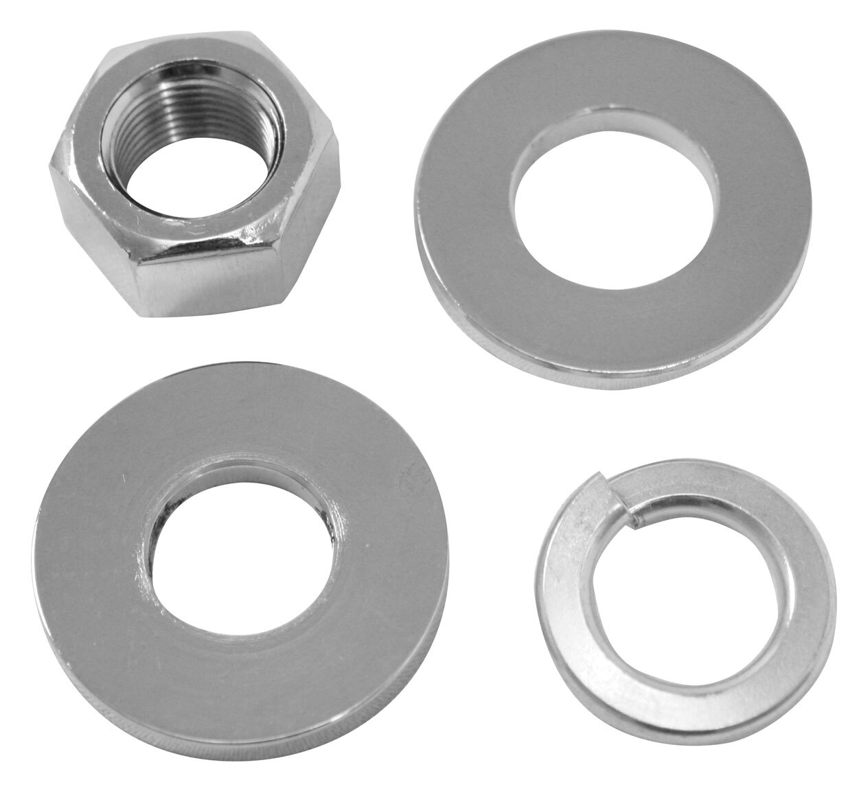 VTwin Mfg. Chrome Rear Axle Nut Kit