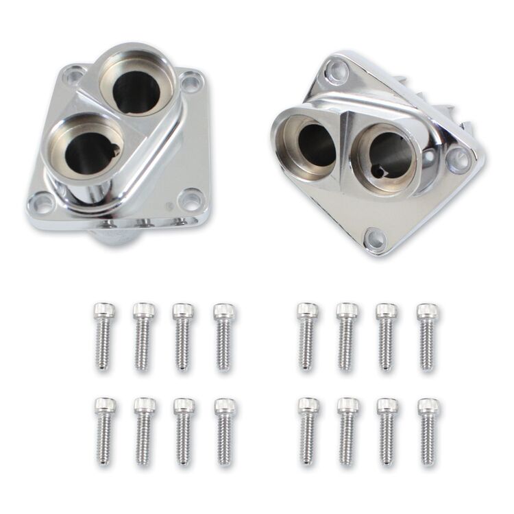 V-Twin Mfg. Chrome Tappet Block Set For Harley FL FX 1948-1984