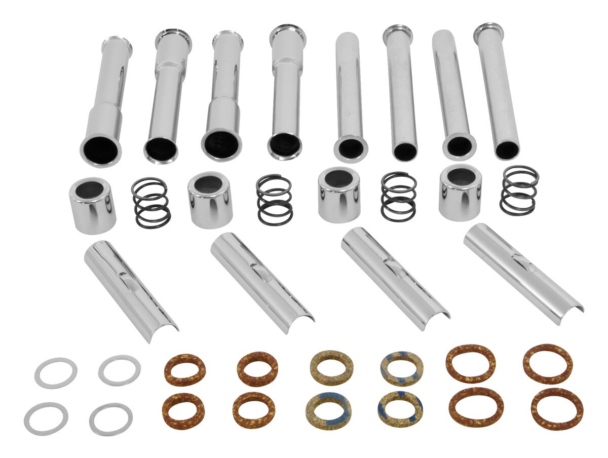 VTwin Mfg. Chrome Stroker Pushrod Cover Kit For Harley Shovelhead 1966