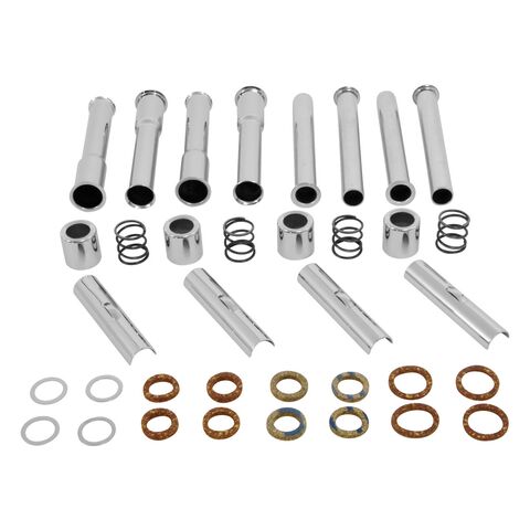 V-Twin Mfg. Chrome Stroker Pushrod Cover Kit For Harley Shovelhead 1966-1984