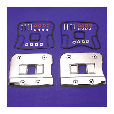 V-Twin Mfg. Chrome Top Rocker Box Cover Set For Harley EVO 1992-2000