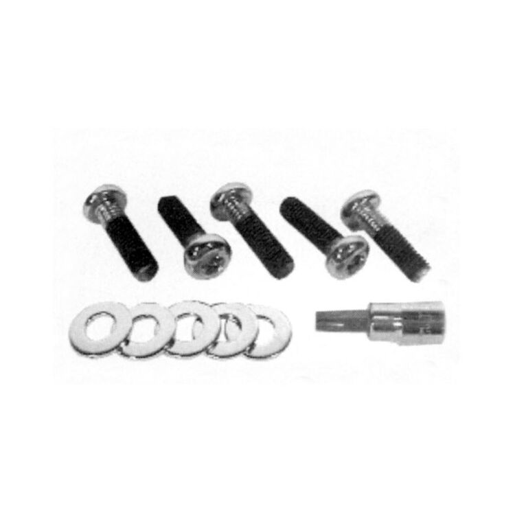 V-Twin Mfg. Chrome Pulley Bolt Set For Harley 1985-1996