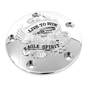 Drag Specialties Chrome & Gold Live To Ride Points Cover For Harley-Davidson Sportster 2004+