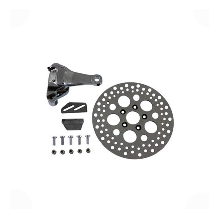 V-Twin Mfg. Chrome Rear 4 Piston Caliper And 11-1/2" Disc Kit For Harley Sportster 1983-2003