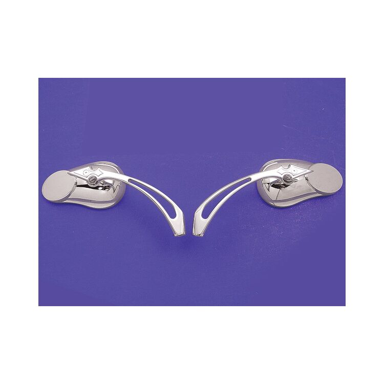 V-Twin Mfg. Chrome Split Vision Mirror Set With Pointed Stem