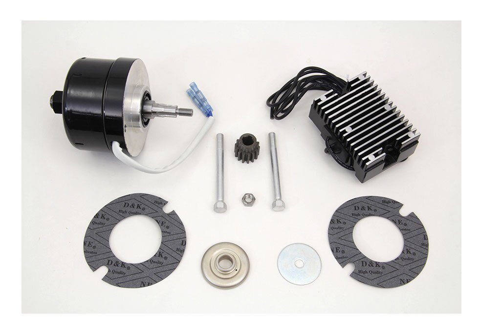 VTwin Mfg. Black Alternator Generator Conversion Kit For Harley