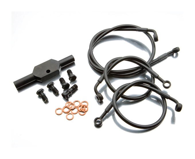 Goodridge +6" Ebony Front Brake Line Kit For Harley Touring 19942006