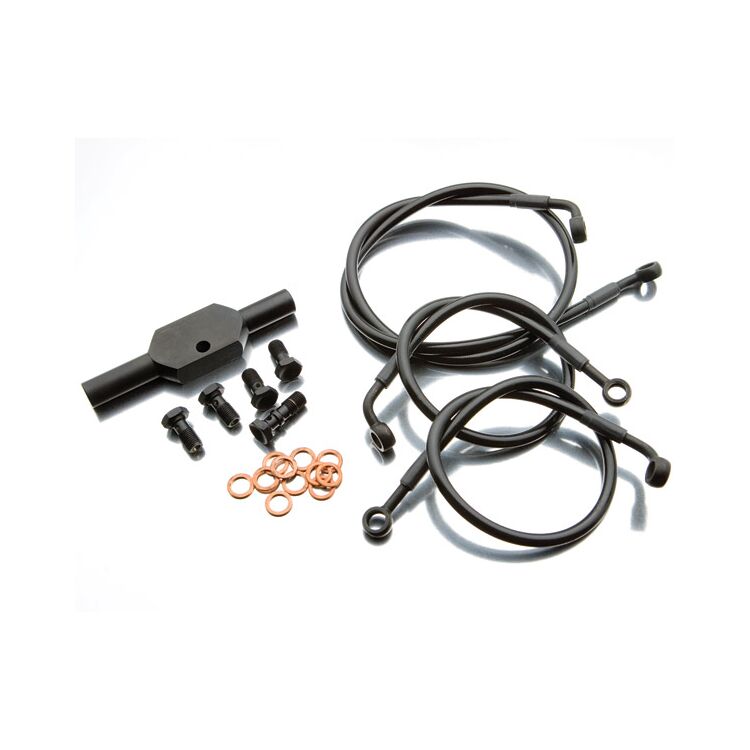 Goodridge +6" Ebony Front Brake Line Kit For Harley Touring 1994-2006