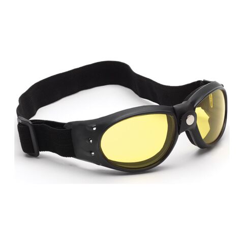 Chap'el Round Hinged Frame With Leather Over Nose Goggles