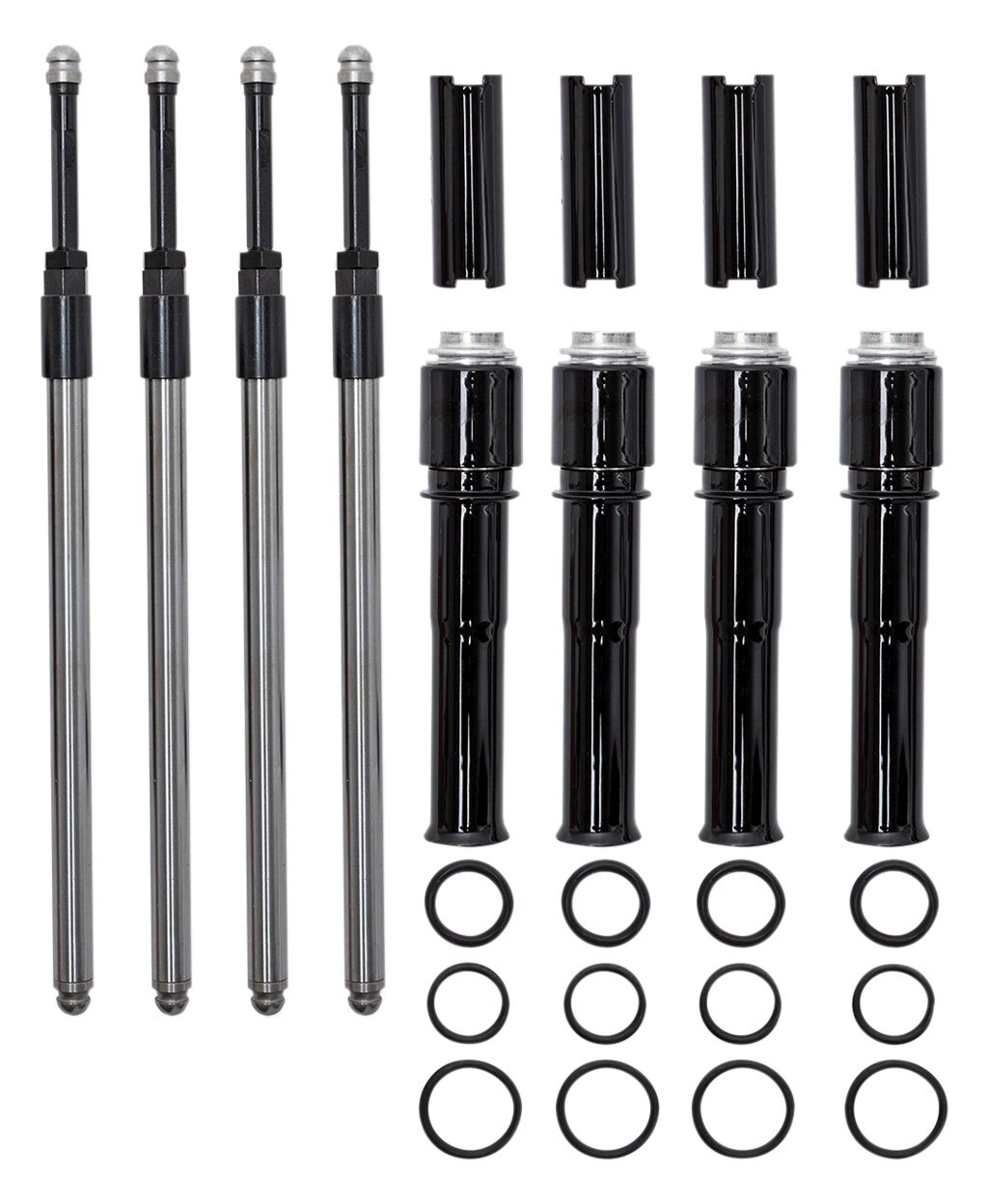 S&S Cycle Quickee Pushrods Kit With Gloss Black Covers For Harley Twin