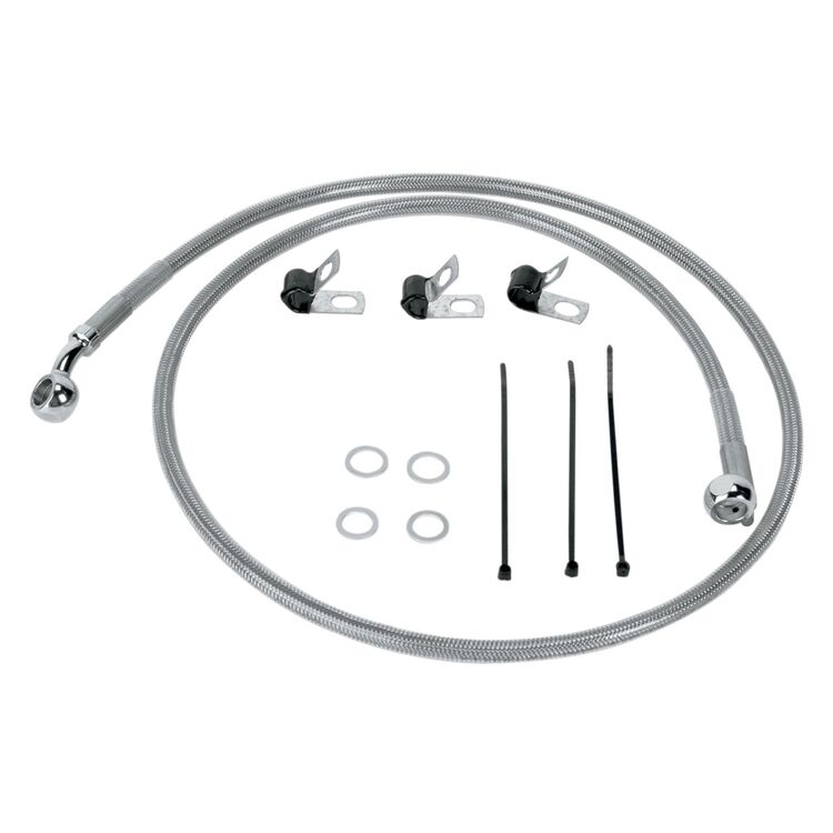 Drag Specialties Standard Length Front Brake Line Kit For Harley FLST/C