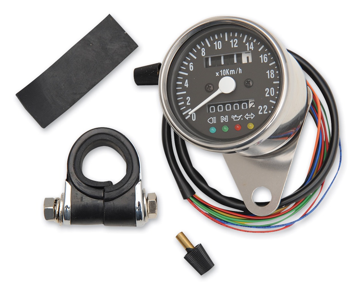 Drag Specialties 220Km/H Mini Mechanical Speedometer With LED