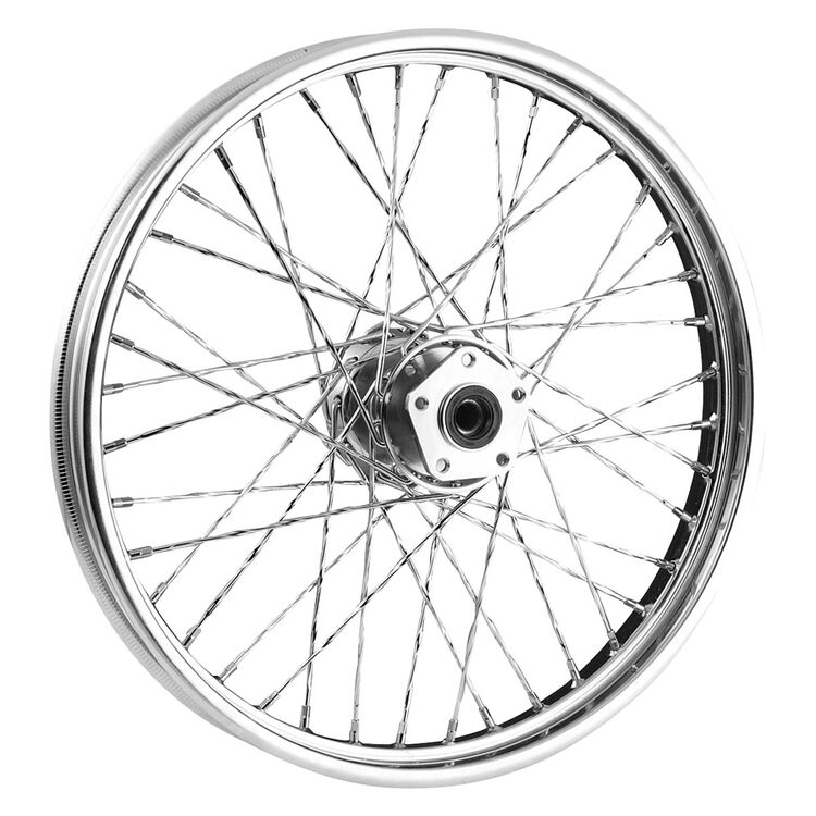 V-Twin Mfg. 40 Twisted Spoke Front Wheel For Harley FXST / FXDWG 1984-1995