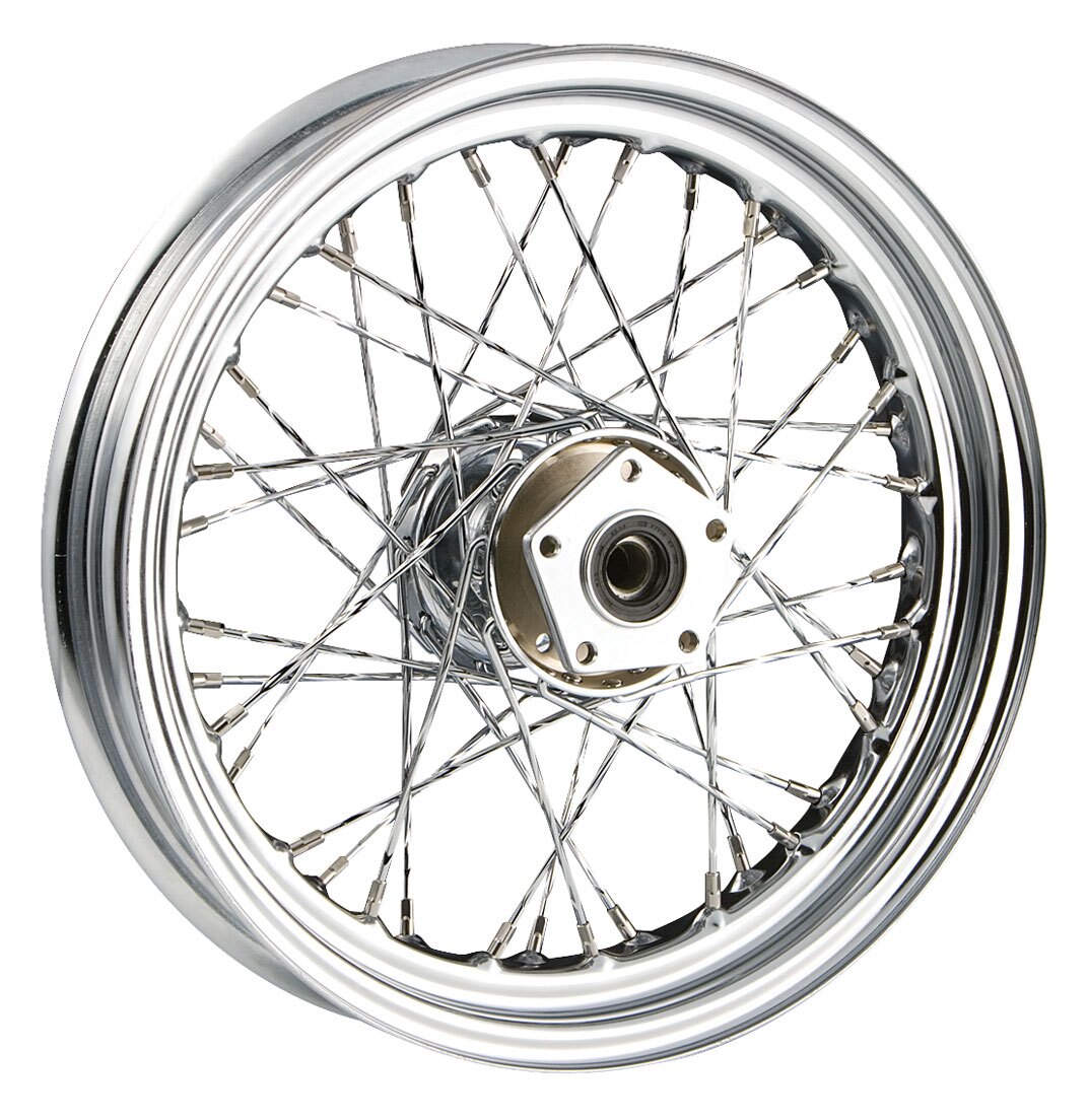 Twisted Spoke 16 Year 空瓶 V-Twin Mfg. 40 Twisted Spoke Chrome Front Wheel, 16