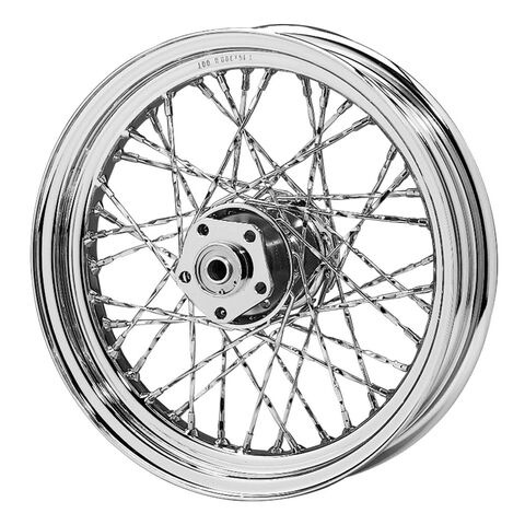 V-Twin Mfg. 40 Twirled Spoke Chrome Front / Rear Wheel For Harley FL FX 1973-1984