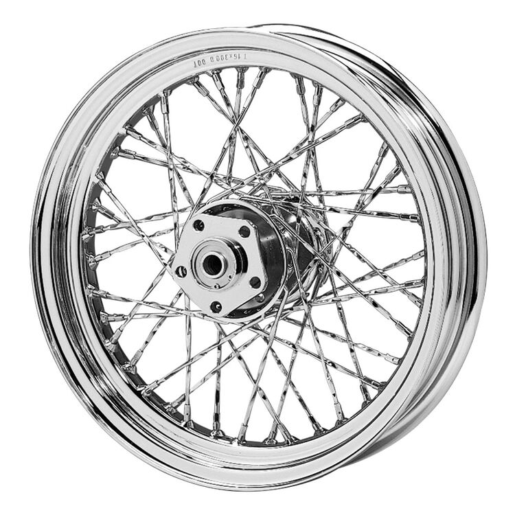 V-Twin Mfg. 40 Twirled Spoke Chrome Front / Rear Wheel For Harley FL FX 1973-1984