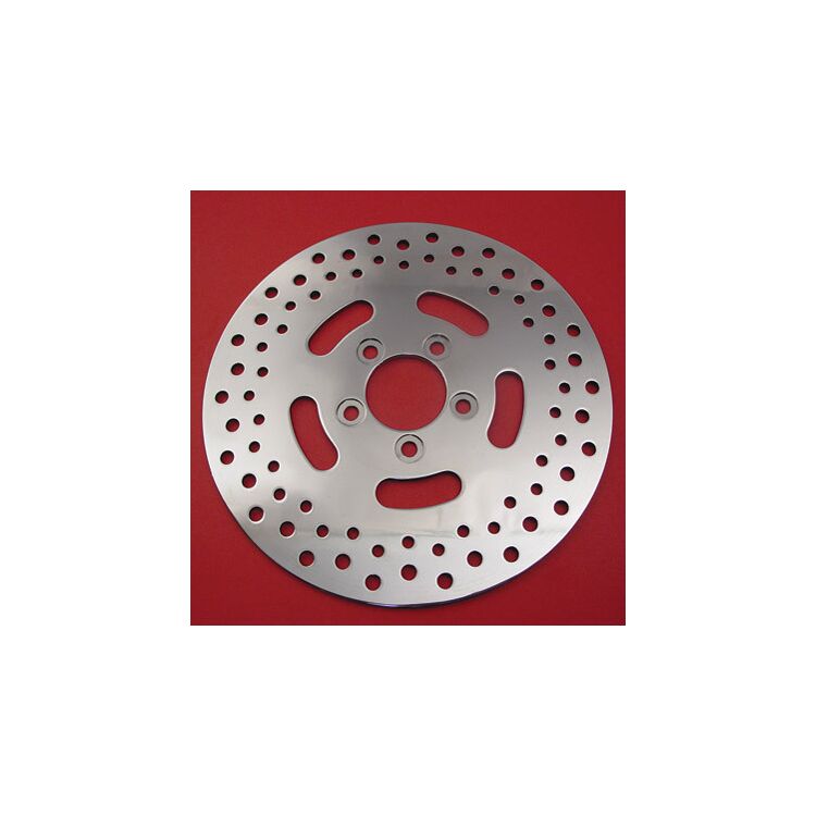 V-Twin Mfg. Drilled Stainless Steel Rear Rotor For Harley 1992-1999
