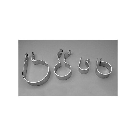 V-Twin Mfg. Four-Piece Stainless Steel Exhaust Clamps For Harley FL 1950-1957