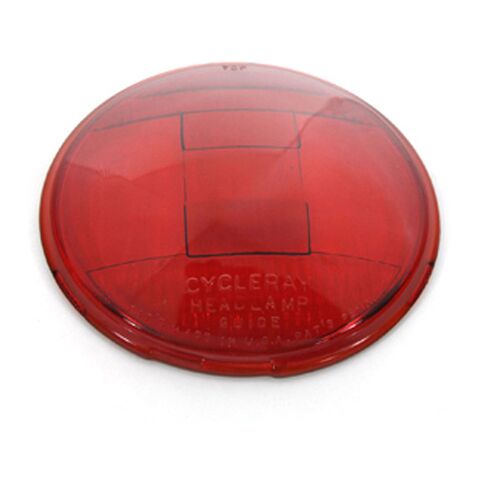 V-Twin Mfg. Replica Headlamp Red Glass Lens For Harley FL EL 1936-1948