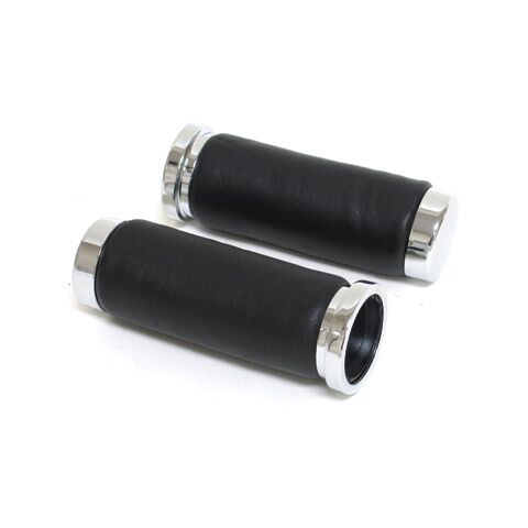 V-Twin Mfg. Chrome And Leather Grips