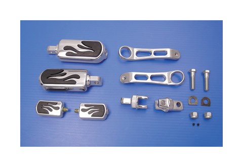 V-Twin Mfg. Flame Footpeg And Heel Rest Kit | JPCycles.com