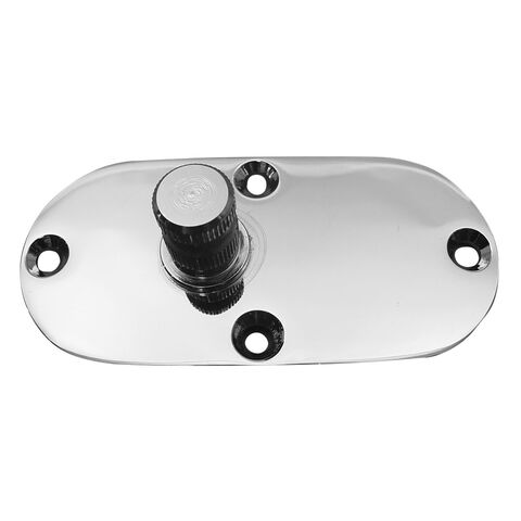 V-Twin Mfg. Chrome Inspection Cover With Spline For Footpeg Mount For Harley Touring 1965-1984