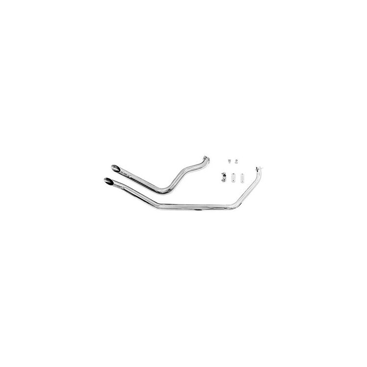 Paughco 1 3/4" Upsweep Goose-Cut Drag Pipes For Rigid Harley Shovelhead 1970-1984
