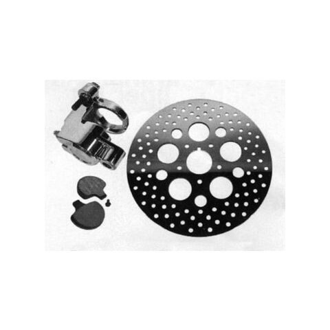 V-Twin Mfg. 11-1/2" Chrome Left Side Front Caliper & Rotor Kit For Harley Softail / FXDWG 1984-1999