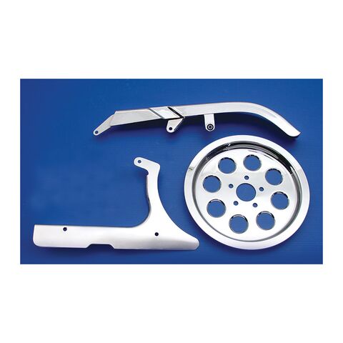 V-Twin Mfg. Chrome Belt Guard Kit For Harley Softail 1990-1999
