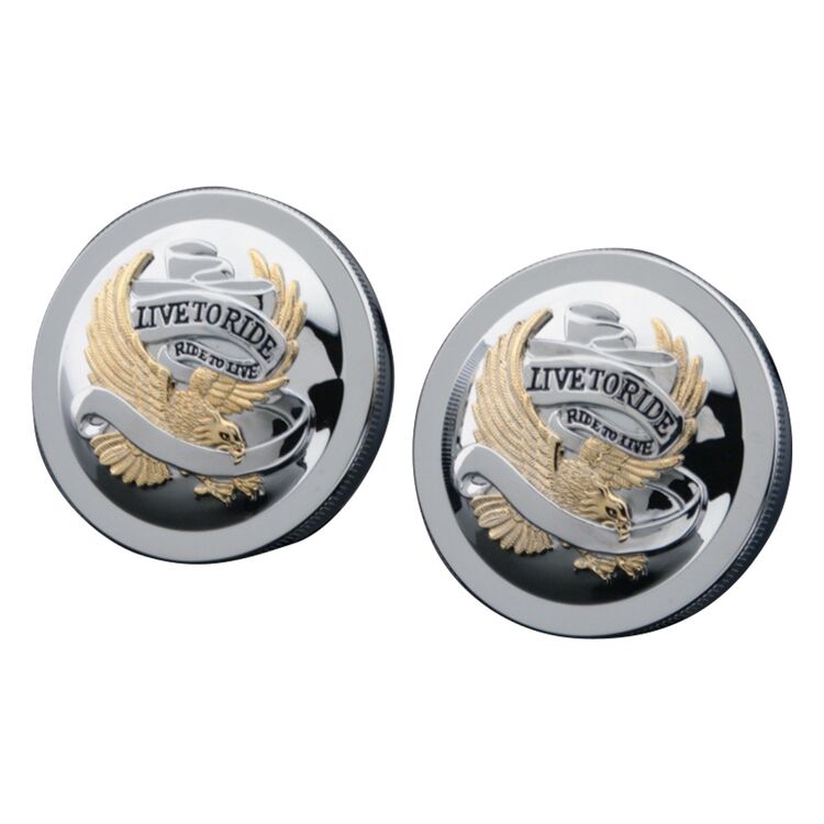 J&P Cycles Live To Ride Gas Cap Set For Harley Softail 1988-1999