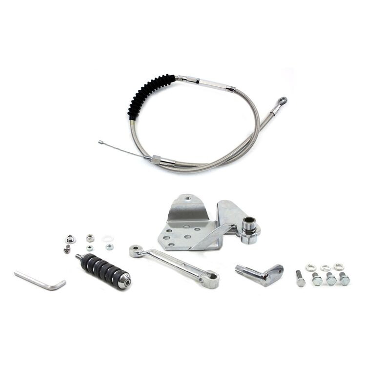 V-Twin Mfg. Chrome Foot Clutch Kit For Harley Softail 1986-1999
