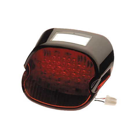 Milwaukee Twins "Blackout" Laydown Taillight Lens With Led Lights For Harley 1999-2024