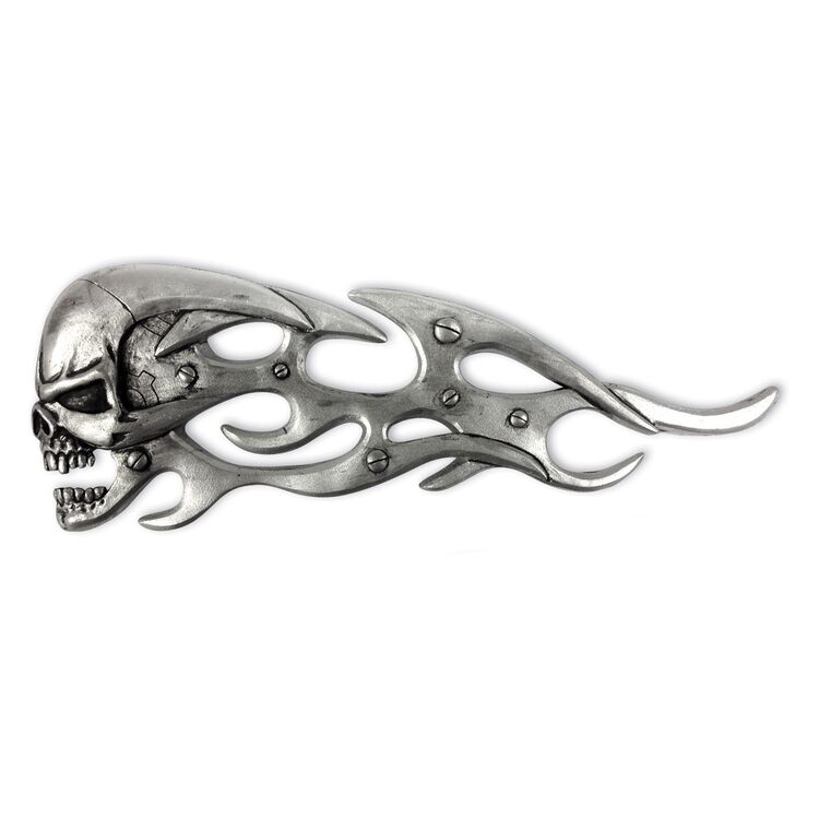 Lethal Threat Mechanical Skull Flames 3-D Right and Left Emblems