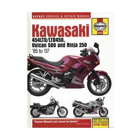 Haynes Manual Kawasaki 454LTD/LTD450 / Vulcan 500 / Ninja 250 1985-2007