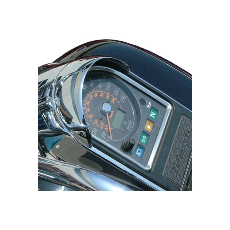 National Cycle Speedometer Cowl N7811 - Chrome Glare Shield For Motorcycle Gauges