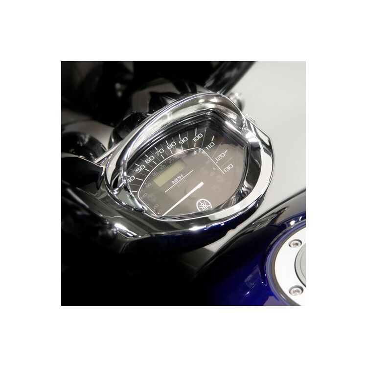 National Cycle Speedometer Cowl N7811 - Chrome Glare Shield For Motorcycle Gauges