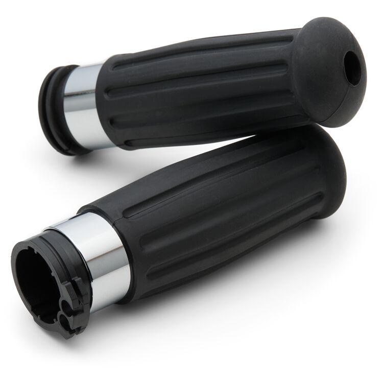 Milwaukee Twins Nostalgic Style Grip Set For Harley With Dual Cable Throttle