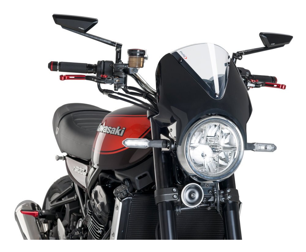 Windscherm Motorfiets Voorruit Kop Cowl Kuipje Koolstofvezel Accessoires Voor Kawasaki Voor Z900 2017-2019 2020 2021 2022 2023 winddeflector (Kleur : Twill Glossy 17-19