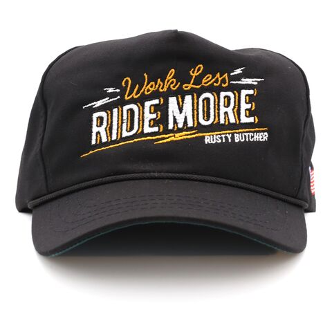 Rusty Butcher Work Less Ride More Unisex Snapback Hat